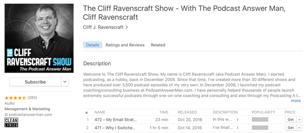 Cliff Ravenscraft Show