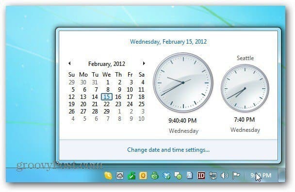 Windows Kalenderklokke