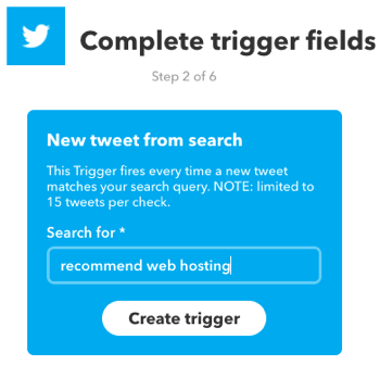 Lag en IFTTT-applet som utløses av et Twitter-søk.