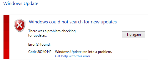 Original Windows Update-feil