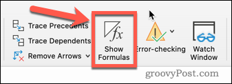 Vis formler i Excel