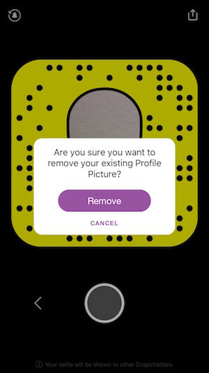 fjern snapchat-selfien din