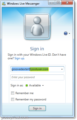 windows live messenger kan brukes med domenekontoen din hvis du konfigurerer den