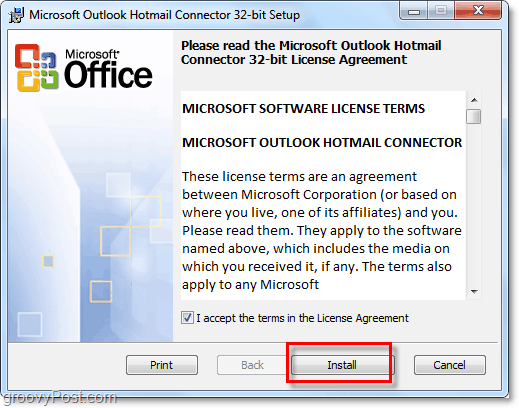 installasjon av Outlook Express-kontaktverktøyet