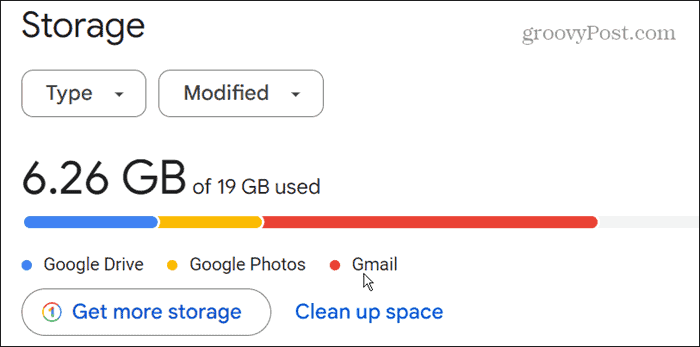 Sjekk Gmail-lagring