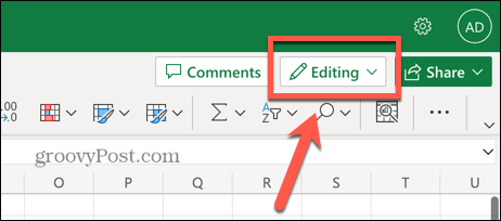 Redigeringsalternativ for Excel-nettapper
