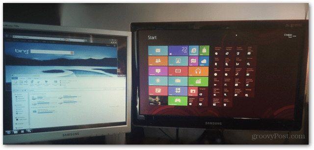 windows 8 dual monitor setup metro desktop kombinasjon innstilling multitask bilde