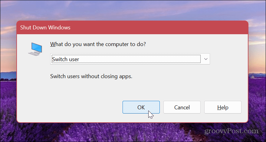 Bytt brukerkonto på Windows