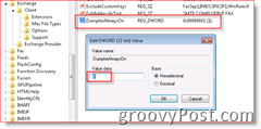 Windows Register Editor som muliggjør gjenoppretting av e-post i innboksen for Outlook 2007