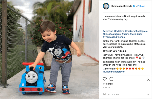 Thomas & Friends deler bilder som er sendt inn av foreldre til barn ved bruk av merkets varer.