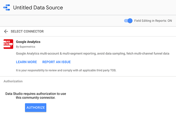 Slik kobler du en datakilde til Google Data Studio, tips 2