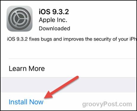 apple ios 9.3.2 installere