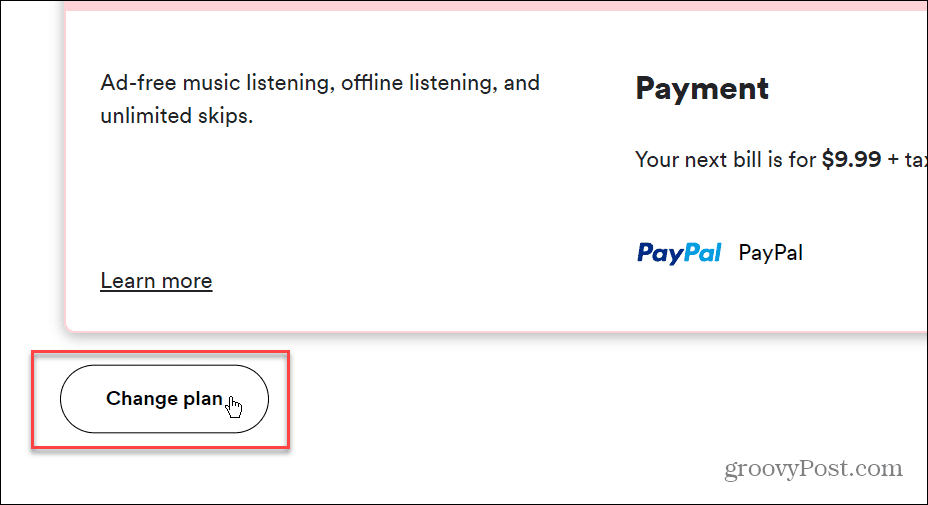 Endre betalingsmåte på Spotify
