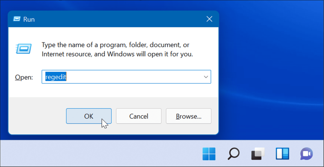 regedit Kjør Windows 11