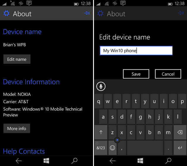 Endre Windows Phone Name