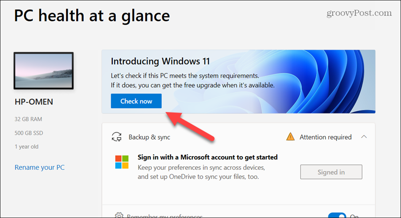 Windows 11 helsesjekk