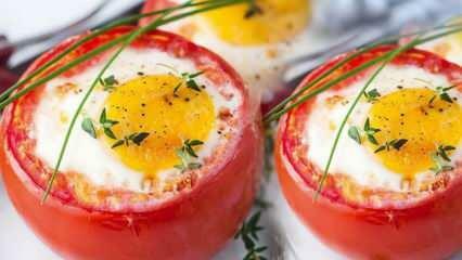 Hvordan lage fylte tomater med egg? Fylte tomater med egg til frokostoppskrift