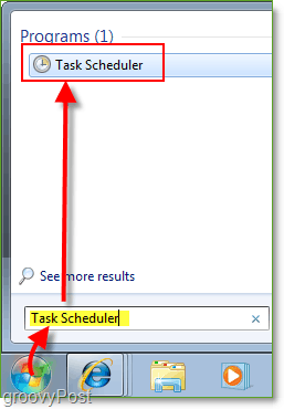 Skjermbilde: Windows 7 Launch Task Scheduler