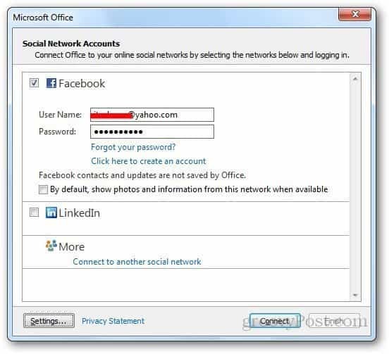 Sosiale nettverk Outlook 4