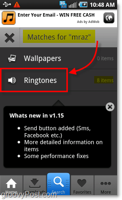 gratis ringetoner på Android via zedge