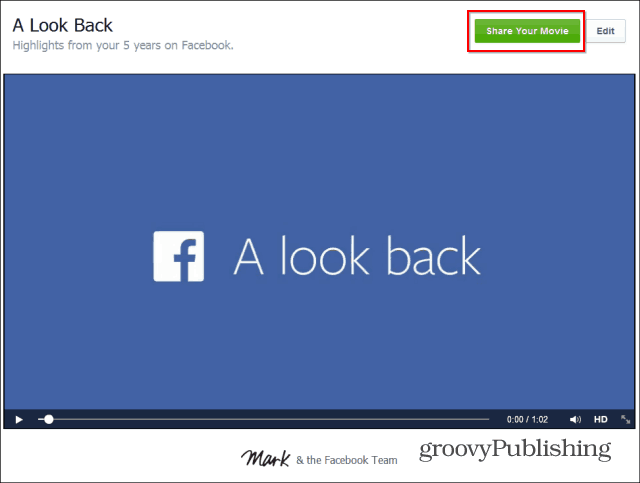 Facebook Look Back-andel