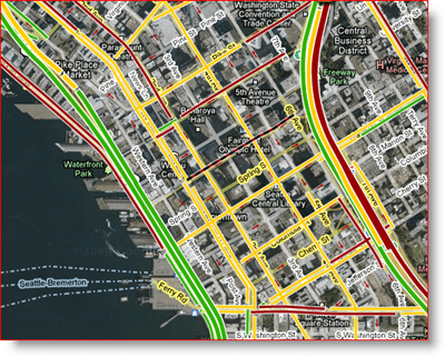 Google Maps Live Arterial Map of Seattle