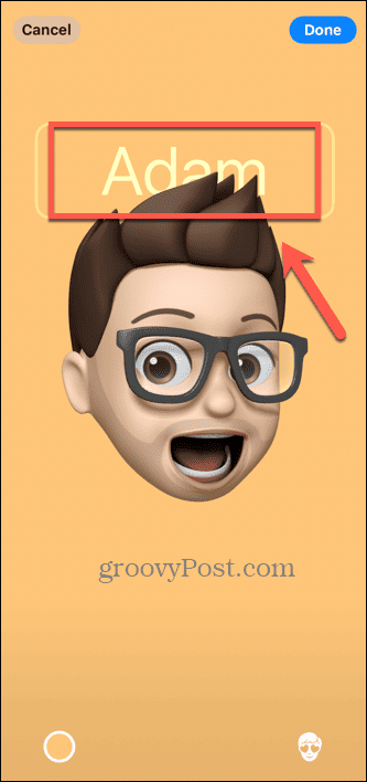 ios kontakt plakat memoji navn