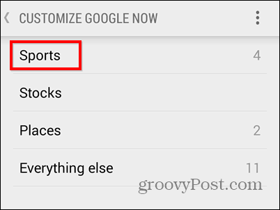 Google Nå-sport