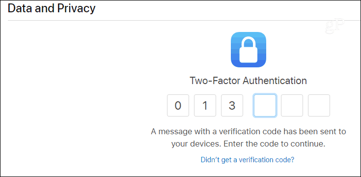 Logg inn på Apple Privacy Portal