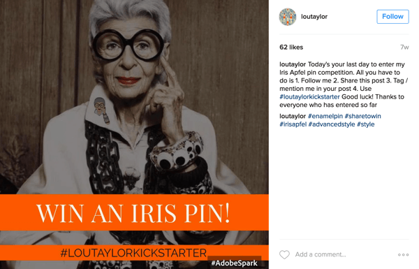 For en Instagram-hashtag-konkurranse, be brukerne om å legge ut et bilde sammen med hashtaggen for kampanjen.