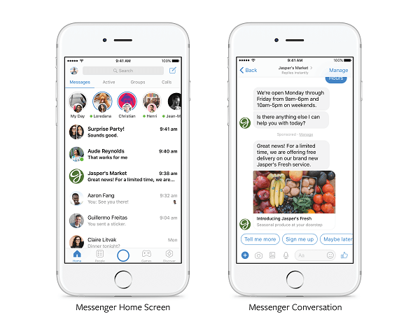Facebook kunngjorde at "de kommende månedene" vil alle annonsører kunne sende relevante kampanjer direkte til kunder som tidligere har kommunisert med et merke i Messenger.