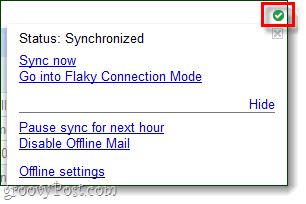 synkronisert gmail offline-modus 