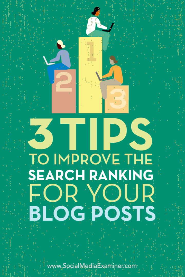 Tips om tre måter å forbedre søkerangeringen for blogginnleggene dine på.