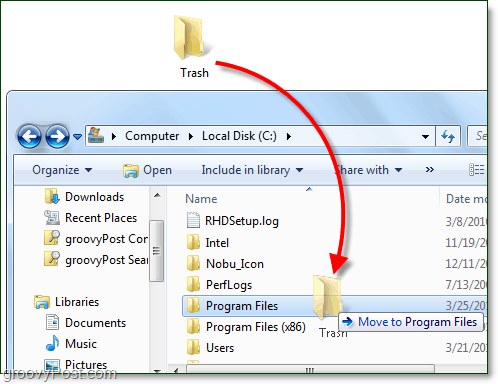 hvordan du flytter en mappe i Windows 7