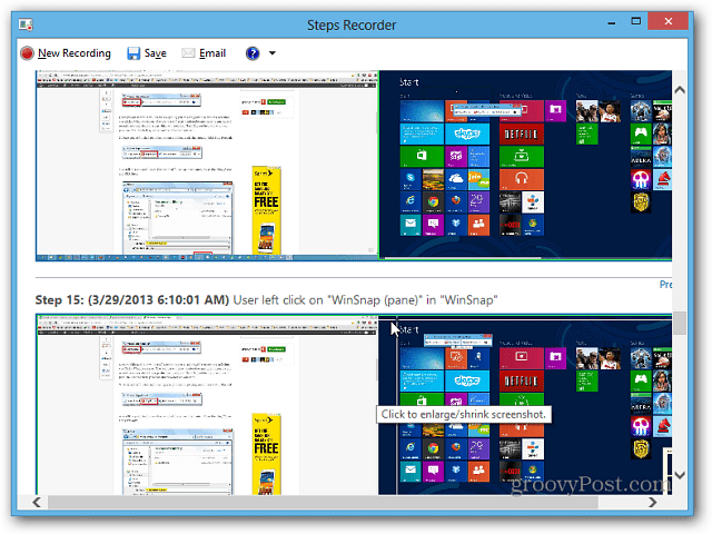 Bruk trinnopptaker i Windows 8.1 for å feilsøke PC-problemer