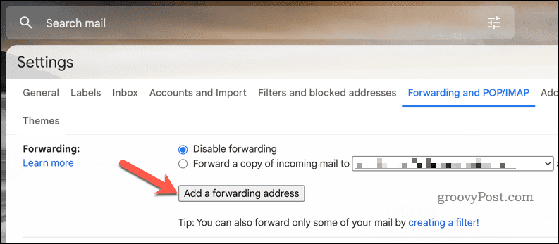 Legg til en Gmail-videresendingsadresse