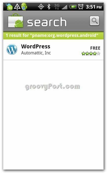 Wordpress av Automattic i Android Store
