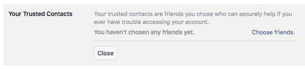 Facebooks sikkerhetsinnstillinger hjelper deg med å kontrollere tilgangen til profilen din, og velge personer som hjelper deg med å få tilgang igjen hvis du er utestengt.