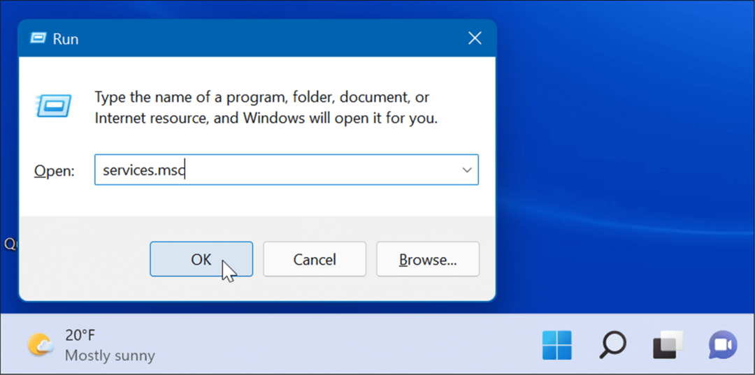 tjenester-msc kjøre Windows 11