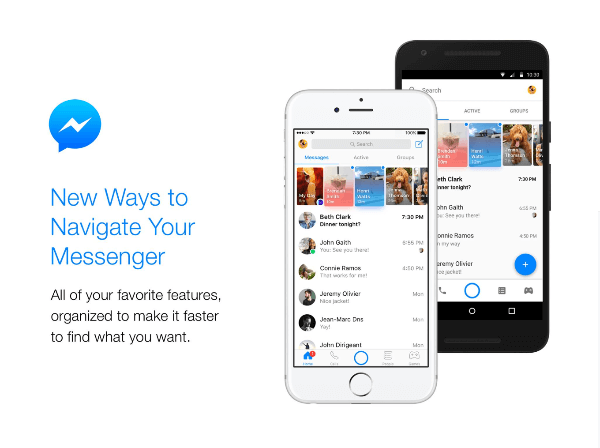 Facebook kunngjør et nytt utseende og nye funksjoner for Messenger-startskjermen.