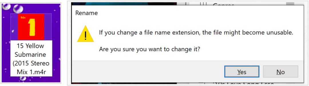 Windows bekrefter endring av filtypen
