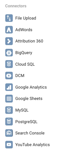 Google Data Studio lar deg koble til en rekke forskjellige datakilder.