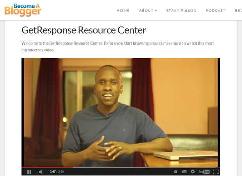 GetResponse Resources Center er et eksempel på å gi publikum enda mer verdi. 