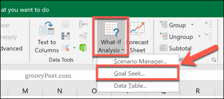 Alternativet for målsøk i Excel