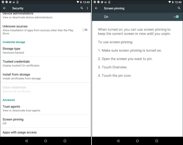 Lås Android 5.0 Lollipop til bare én app med skjermspinning