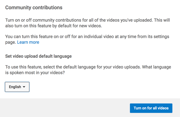 Slå på funksjonen som lar YouTube-fellesskapet oversette teksting for deg.