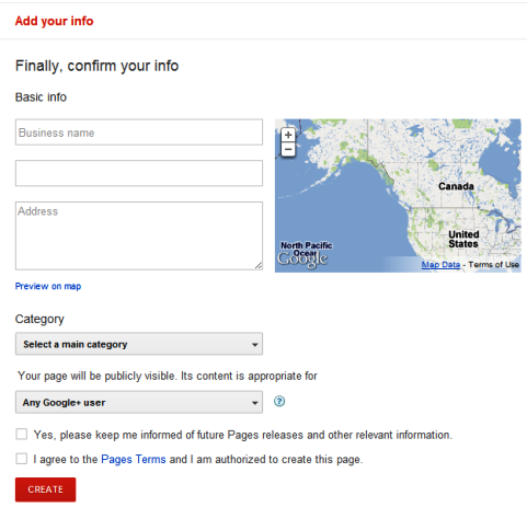 Google+ Sider - Lokale virksomheter og steder