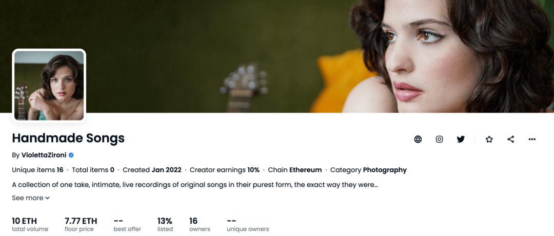 Musikk og NFT: The Launch Strategy of Violetta Zironi: Social Media Examiner