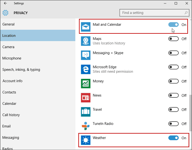 Innstillinger for Windows 10-innstillinger