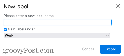 Lag en nestet etikett i Gmail